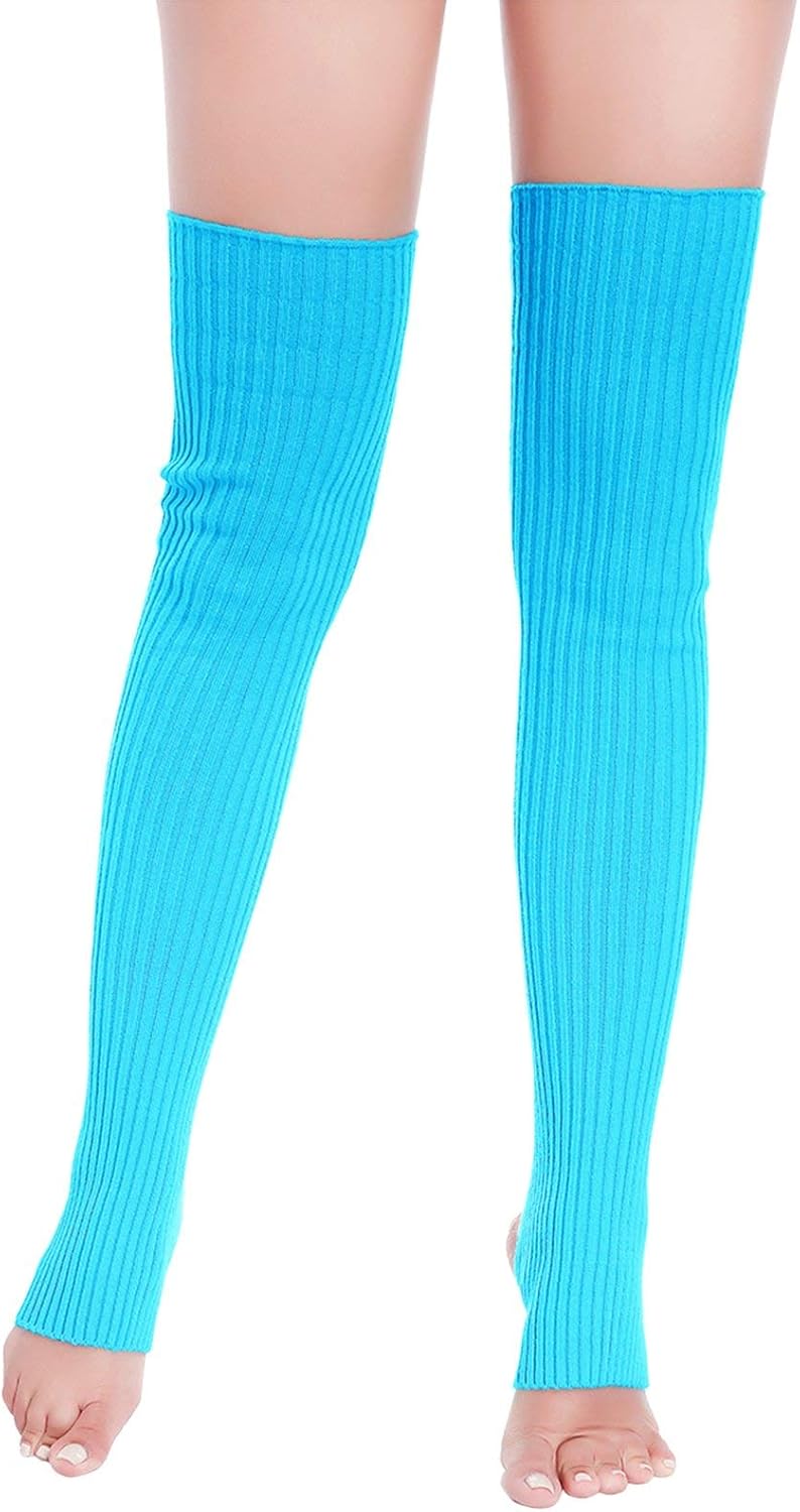 v28 Long Leg Warmer, Women’s Men 80s Party Ribbed Knit Dance Sports - Image 2